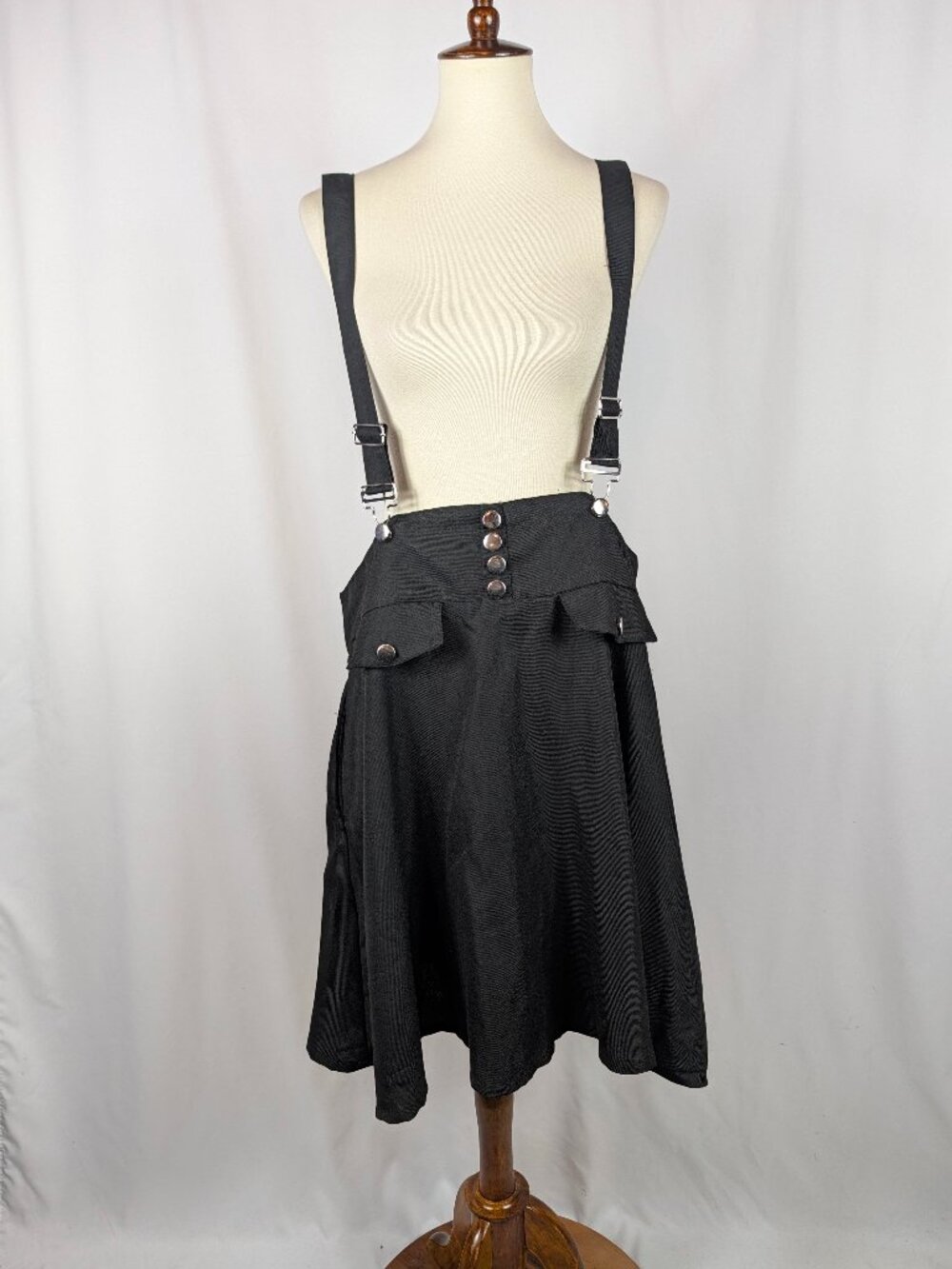 Hot Topic Black Suspender Skirt Bow Back High Waist Jumper Plus Size 2X NEW NWT